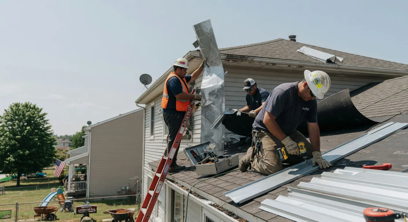 Storm Damage Metal Roof Repair in Newbury, MA